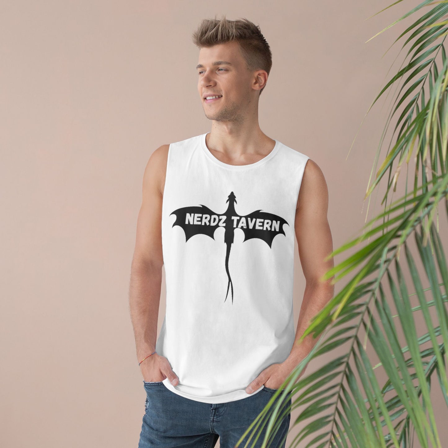 Large size Nerdz Tavern Unisex Tank Top - Casual Gaming Apparel with Toxic Rocket Design