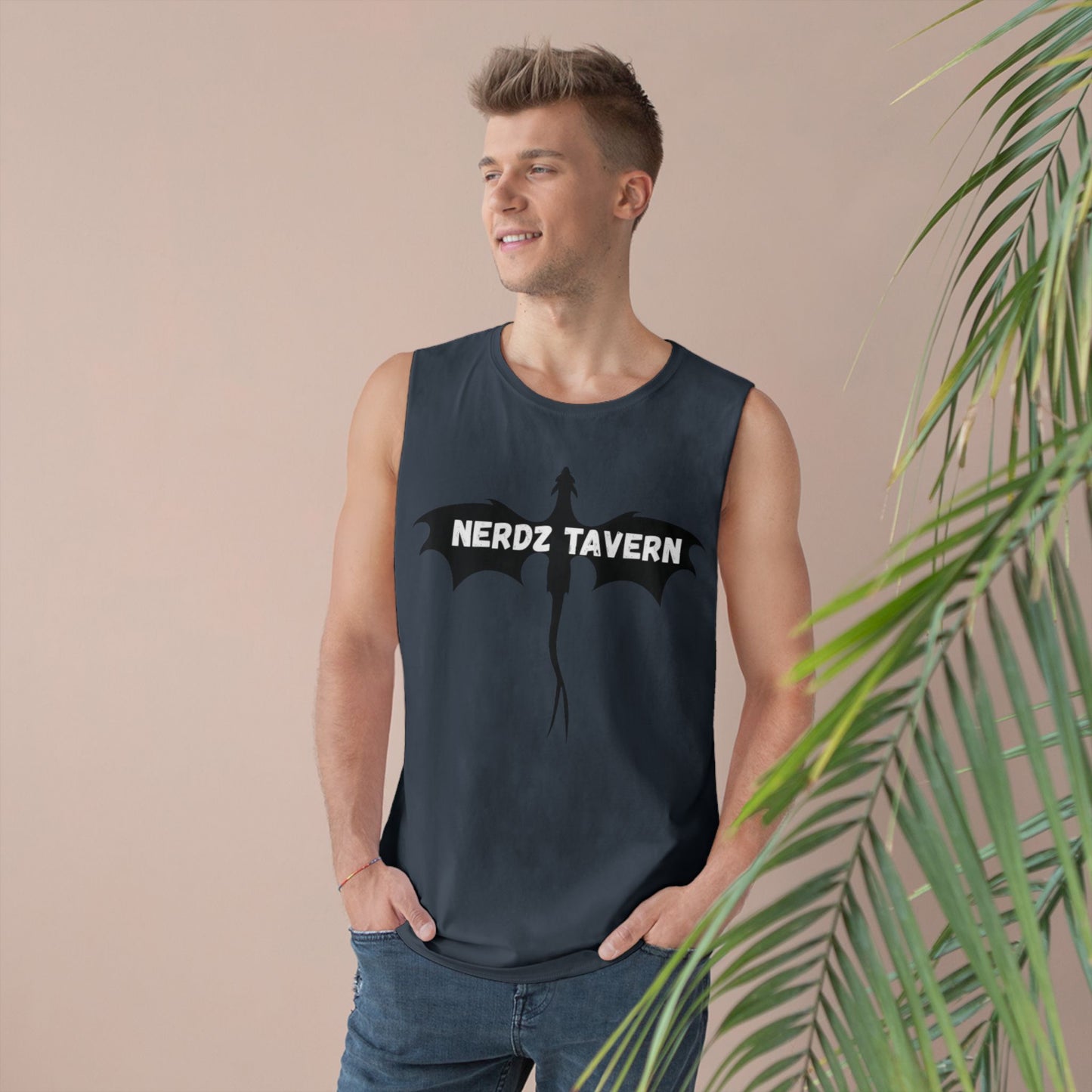 Large size Nerdz Tavern Unisex Tank Top - Casual Gaming Apparel with Toxic Rocket Design