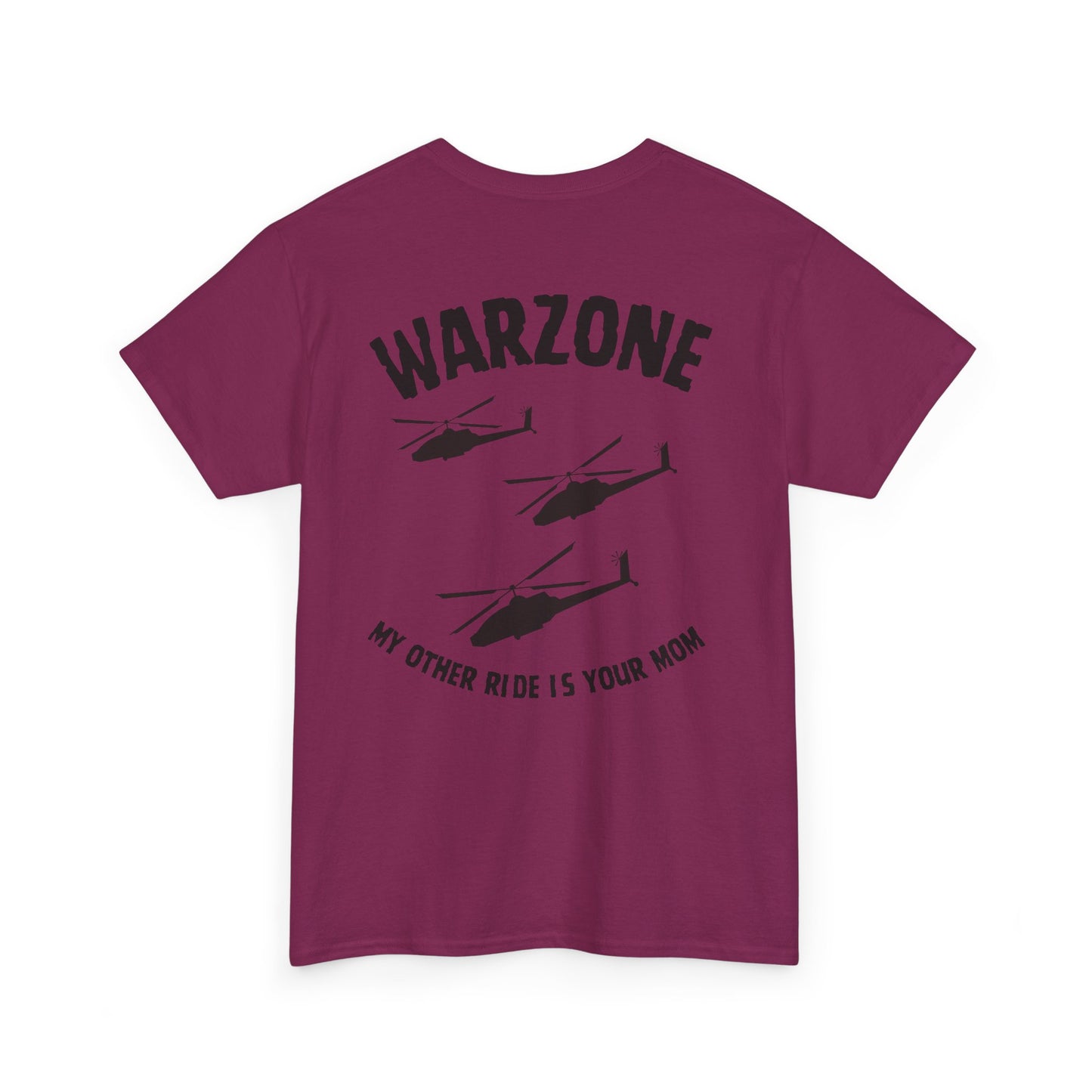 Funny Unisex Heavy Cotton Tee | "Warzone - My Other Ride Is Your Mom" | Nerd Tavern