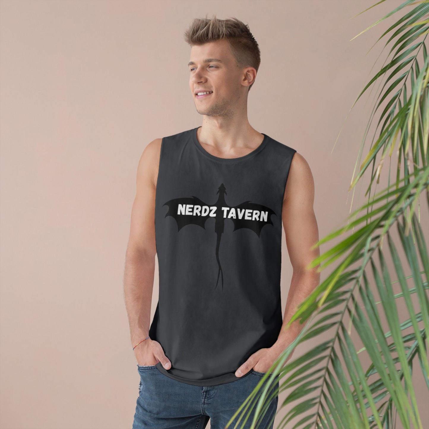 Large size Nerdz Tavern Unisex Tank Top - Casual Gaming Apparel with Toxic Rocket Design
