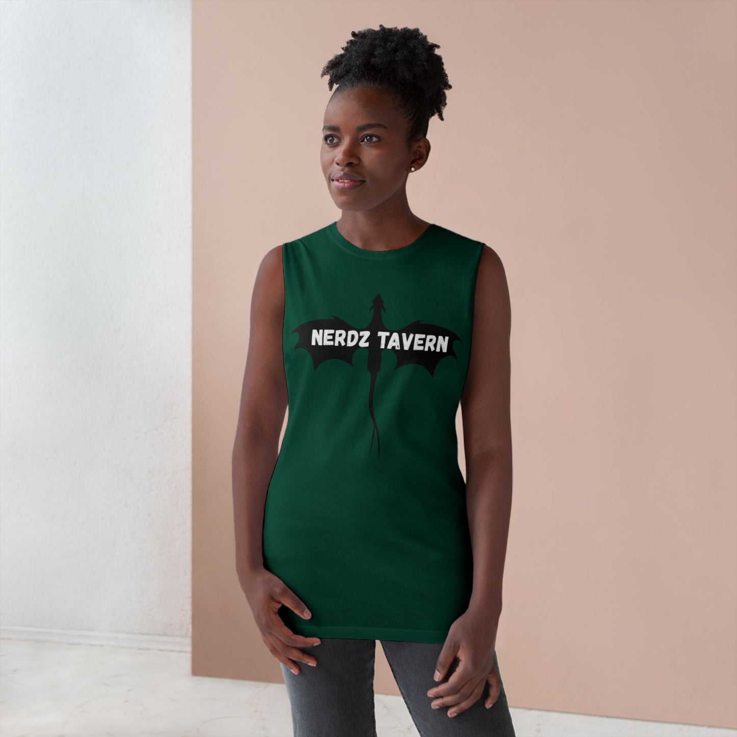 Large size Nerdz Tavern Unisex Tank Top - Casual Gaming Apparel with Toxic Rocket Design