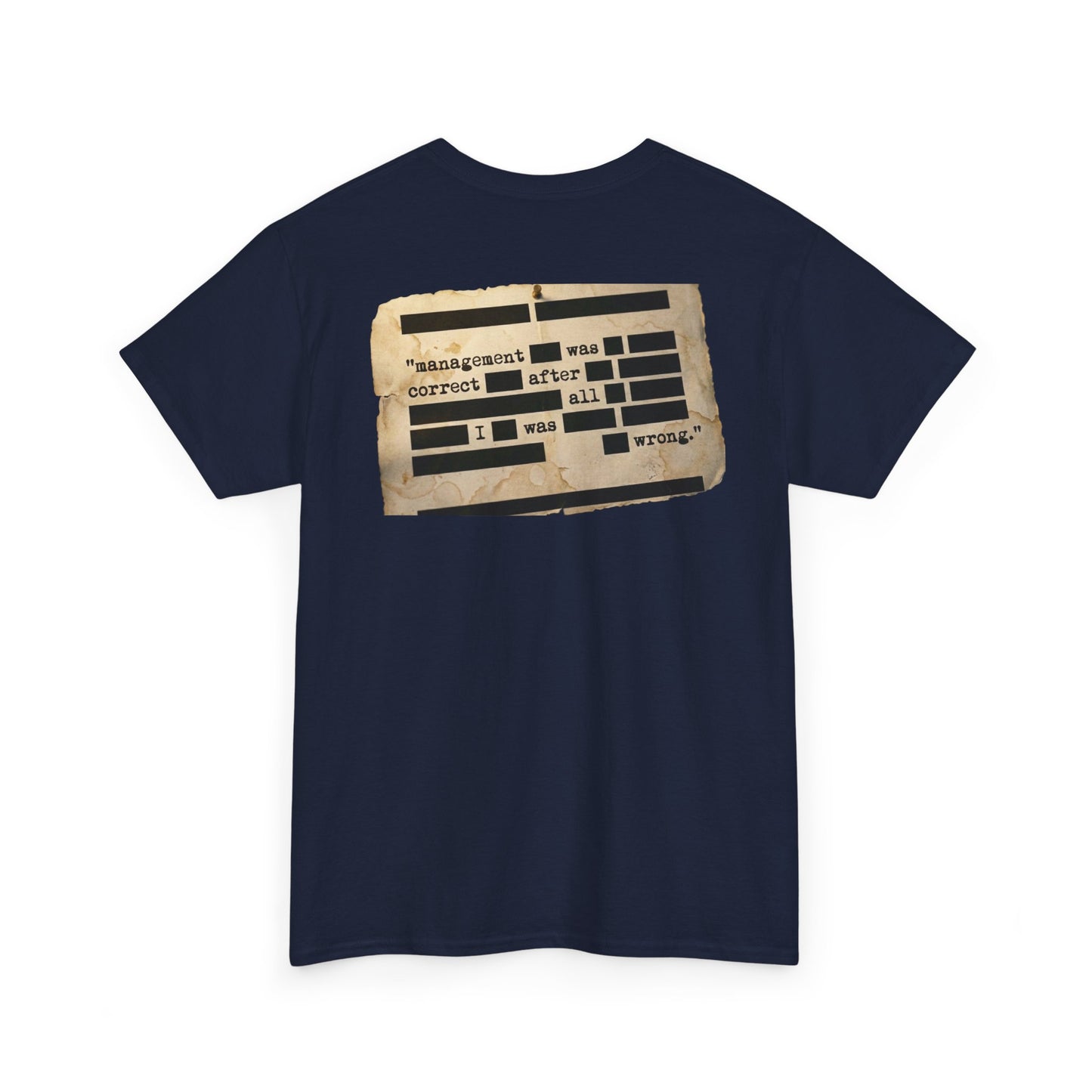 Graphic Tee — Distressed Ransom Note Design ("Assignment Was Correct After All")
