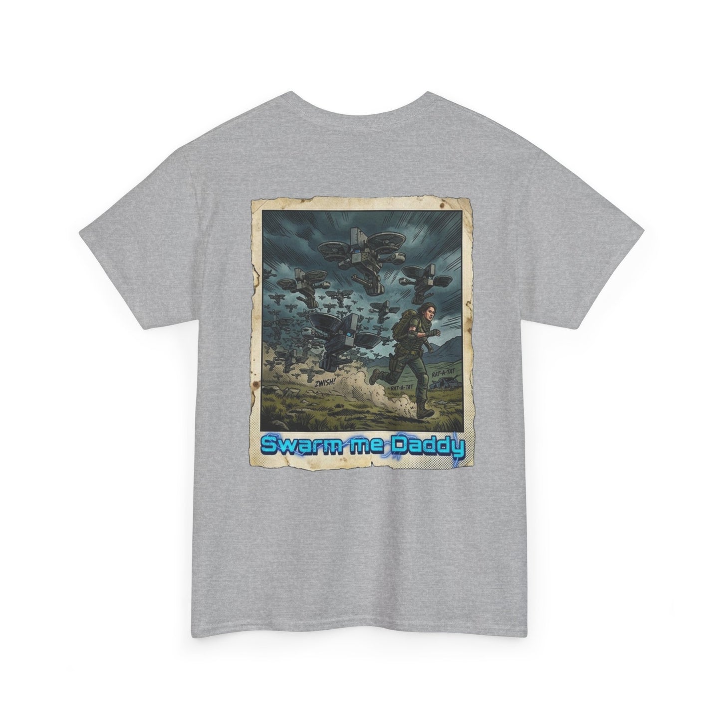 Graphic Tee — Vintage 'Swarm Me Daddy' Sci‑Fi Poster T‑Shirt