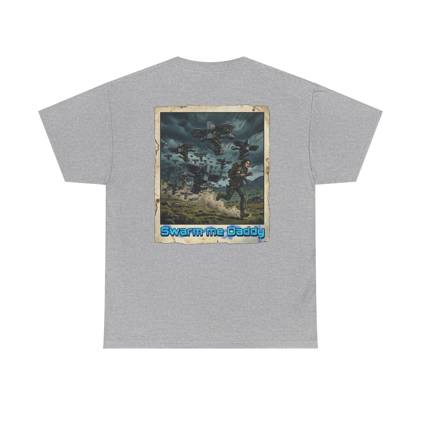 Graphic Tee — Vintage 'Swarm Me Daddy' Sci‑Fi Poster T‑Shirt
