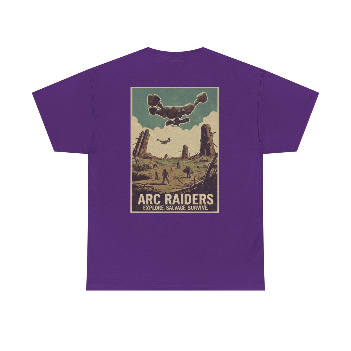 Arc Raiders Graphic Tee — Explore Salvage Survive Poster Backprint