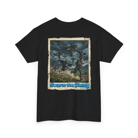 Graphic Tee — Vintage 'Swarm Me Daddy' Sci‑Fi Poster T‑Shirt