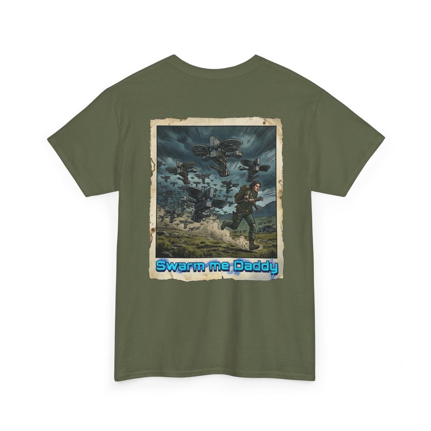 Graphic Tee — Vintage 'Swarm Me Daddy' Sci‑Fi Poster T‑Shirt