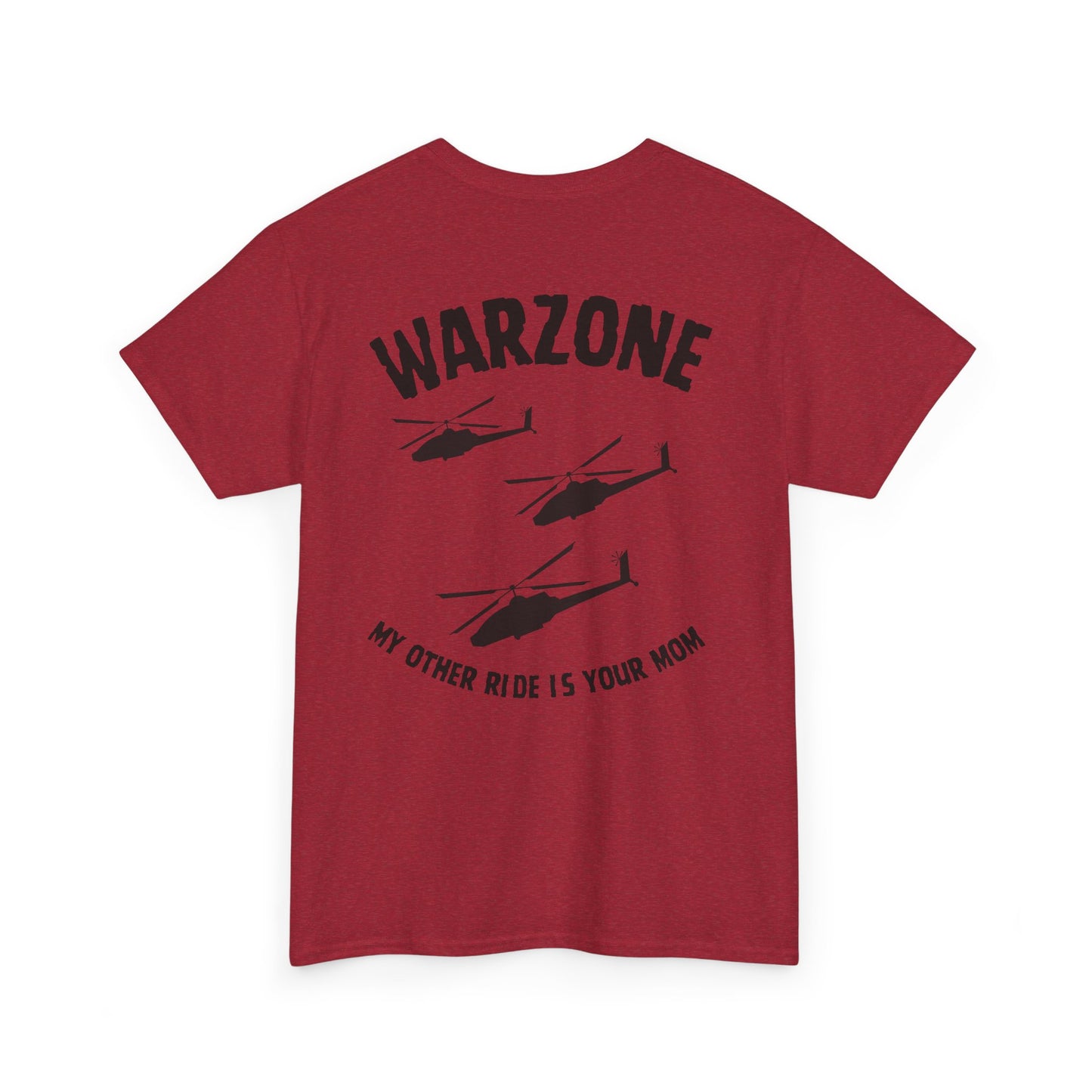 Funny Unisex Heavy Cotton Tee | "Warzone - My Other Ride Is Your Mom" | Nerd Tavern
