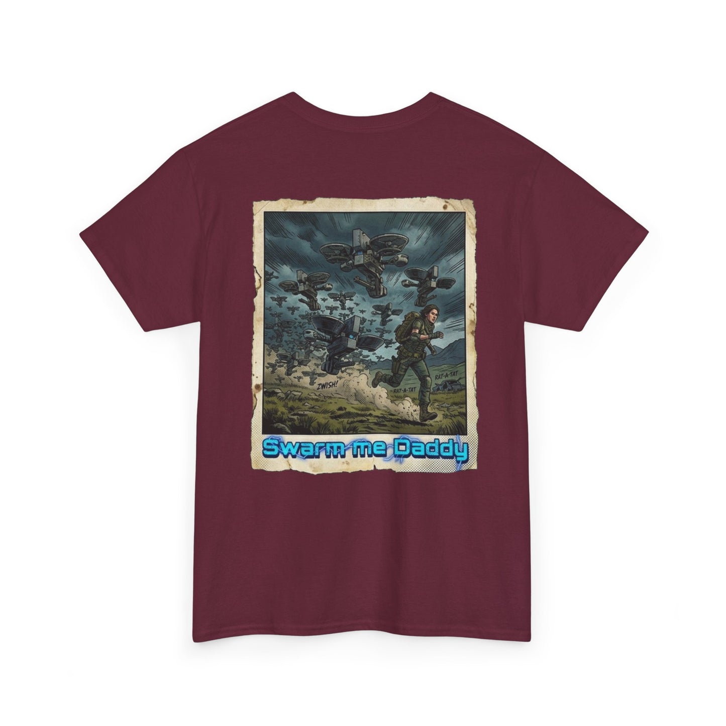 Graphic Tee — Vintage 'Swarm Me Daddy' Sci‑Fi Poster T‑Shirt