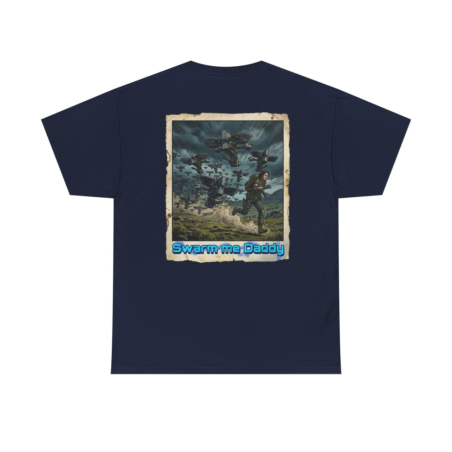 Graphic Tee — Vintage 'Swarm Me Daddy' Sci‑Fi Poster T‑Shirt
