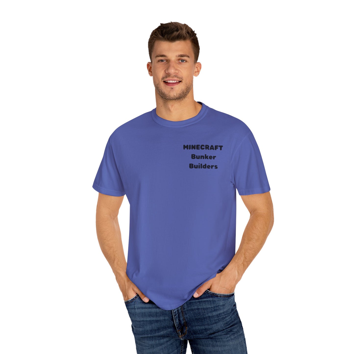 Minecraft Bunker Builders Unisex Garment-Dyed T-Shirt - Gamer Style, Perfect for Minecraft Fans