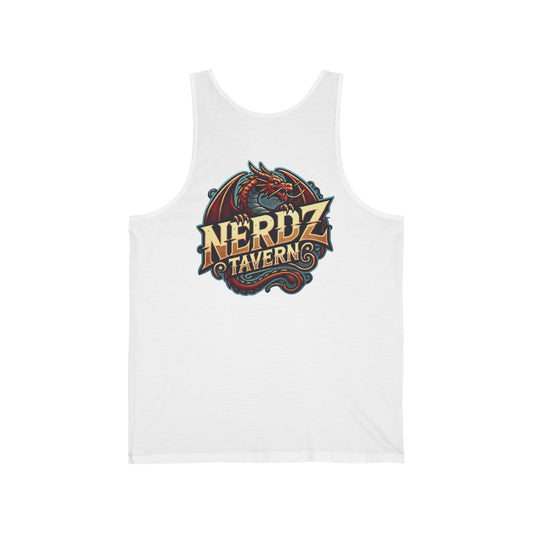 Nerdz Tavern Unisex Jersey Tank - Dragon Design, Perfect for Gamers and Conventions
