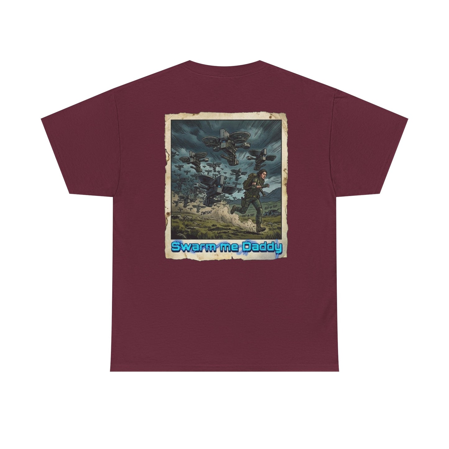 Graphic Tee — Vintage 'Swarm Me Daddy' Sci‑Fi Poster T‑Shirt