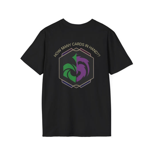 Funny Gaming T-Shirt - "How Many Cards in Hand?" Unisex Softstyle Tee