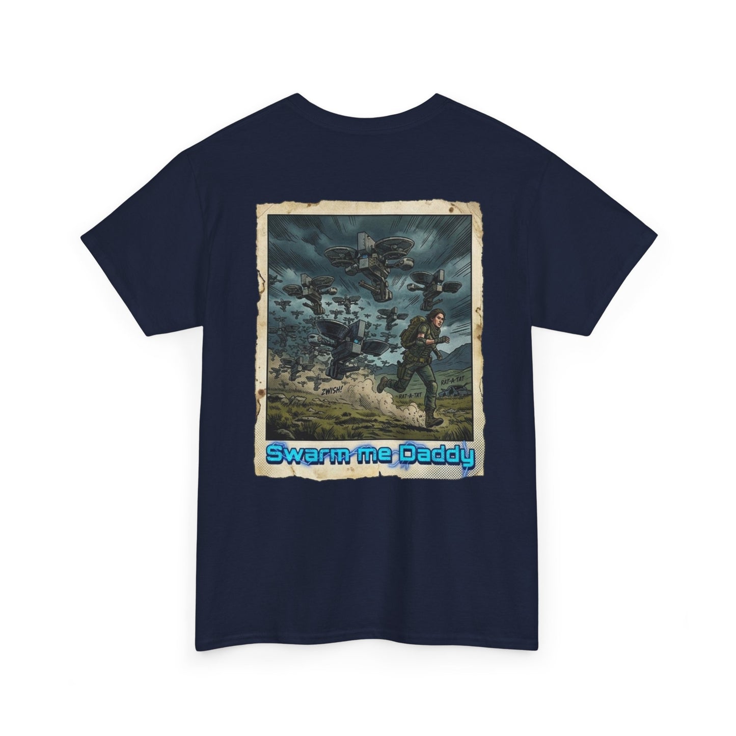 Graphic Tee — Vintage 'Swarm Me Daddy' Sci‑Fi Poster T‑Shirt