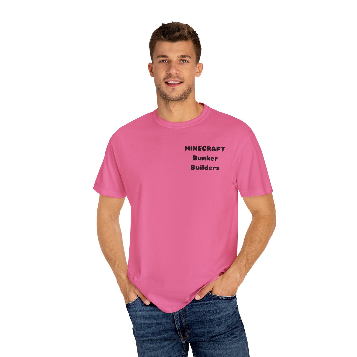 Minecraft Bunker Builders Unisex Garment-Dyed T-Shirt - Gamer Style, Perfect for Minecraft Fans