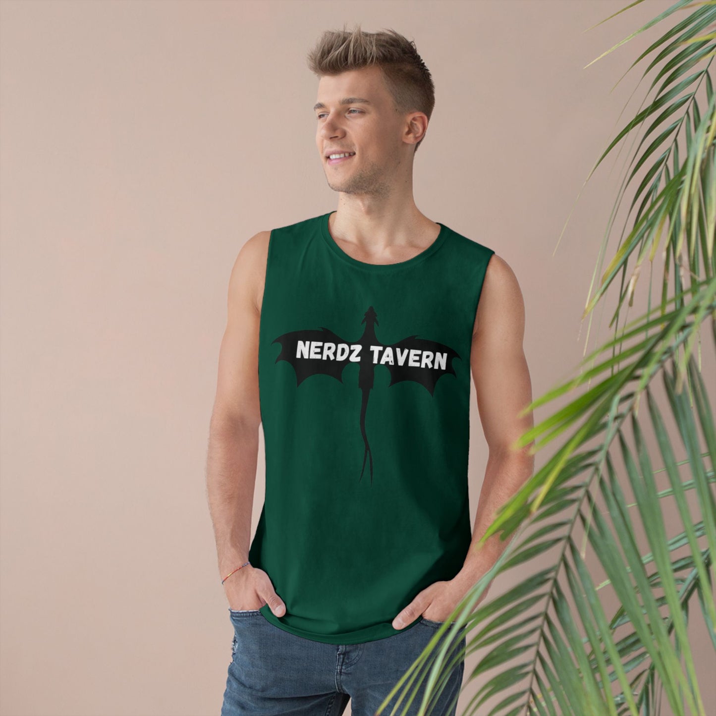 Large size Nerdz Tavern Unisex Tank Top - Casual Gaming Apparel with Toxic Rocket Design