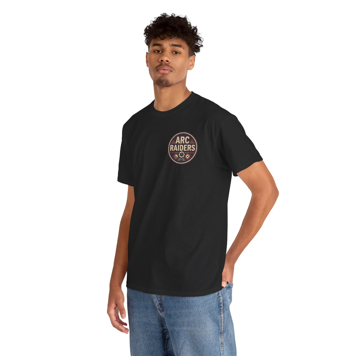 Arc Raiders Graphic Tee — Explore Salvage Survive Poster Backprint