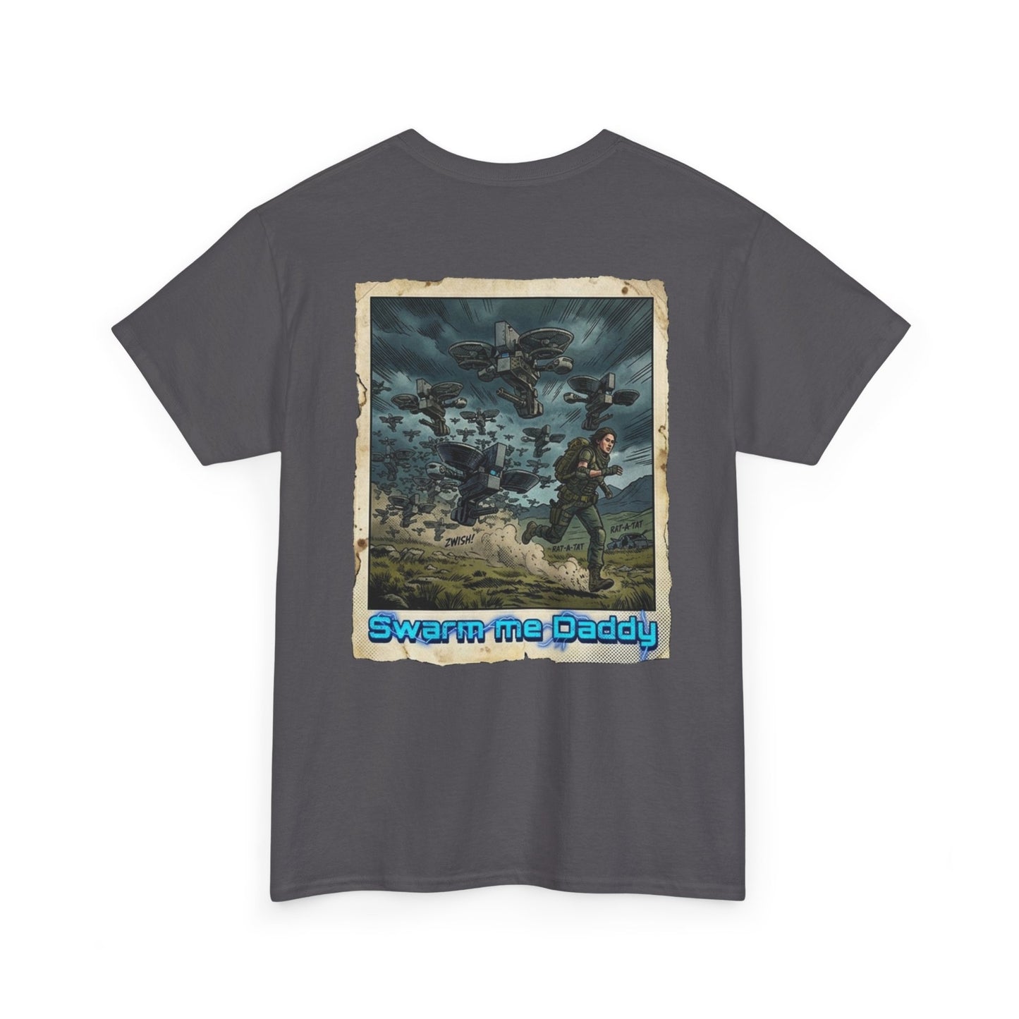 Graphic Tee — Vintage 'Swarm Me Daddy' Sci‑Fi Poster T‑Shirt