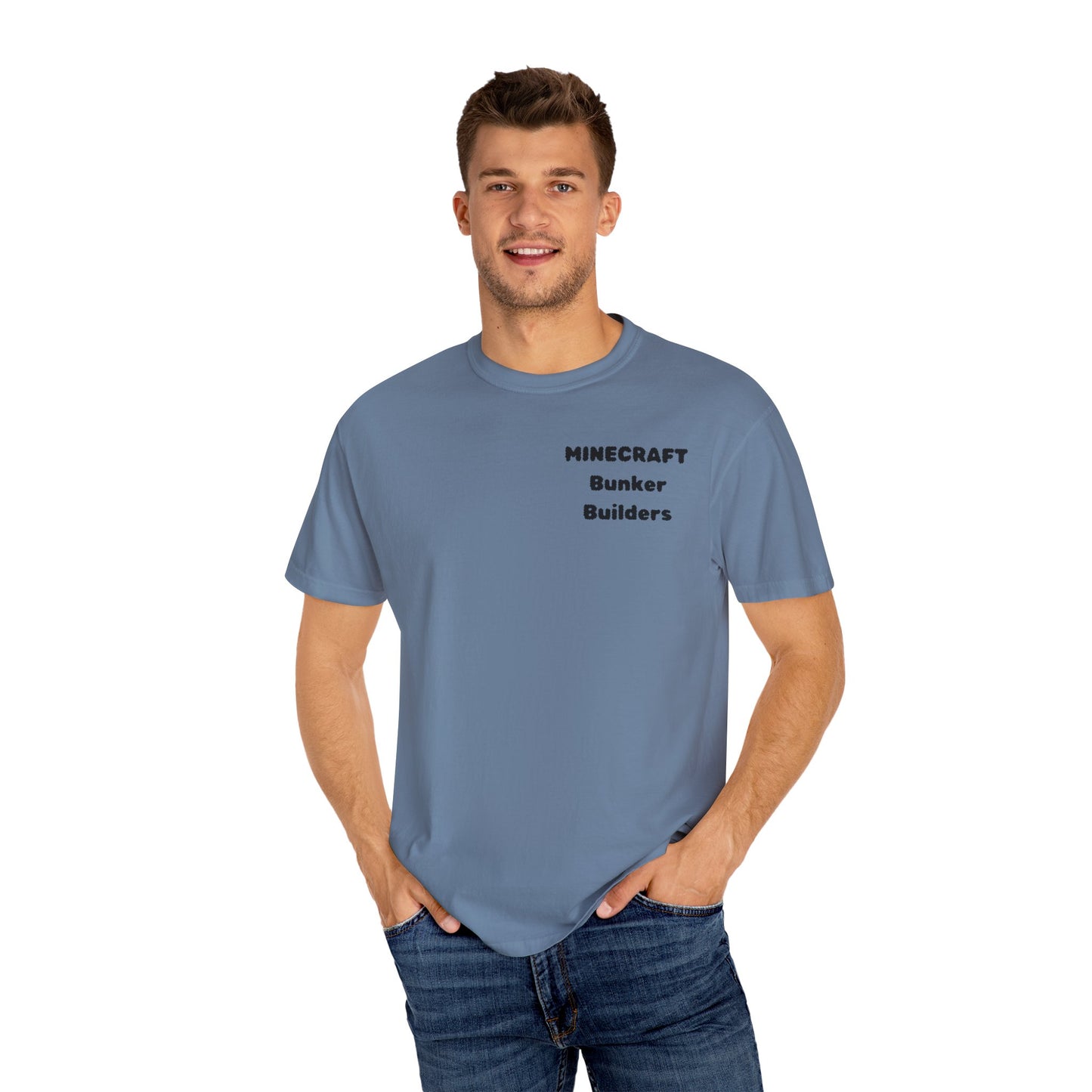 Minecraft Bunker Builders Unisex Garment-Dyed T-Shirt - Gamer Style, Perfect for Minecraft Fans