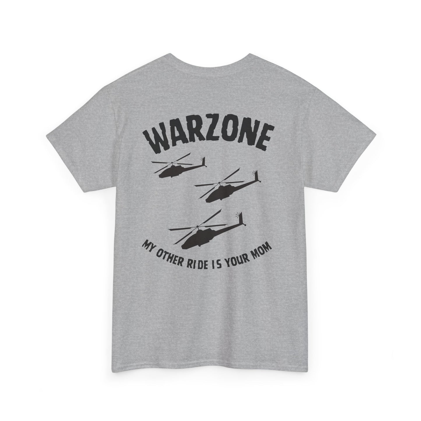 Funny Unisex Heavy Cotton Tee | "Warzone - My Other Ride Is Your Mom" | Nerd Tavern