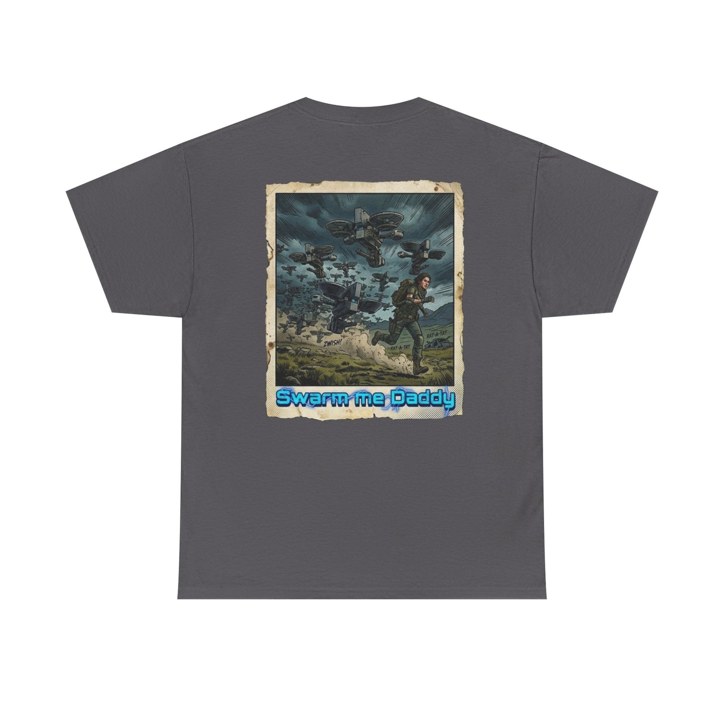 Graphic Tee — Vintage 'Swarm Me Daddy' Sci‑Fi Poster T‑Shirt