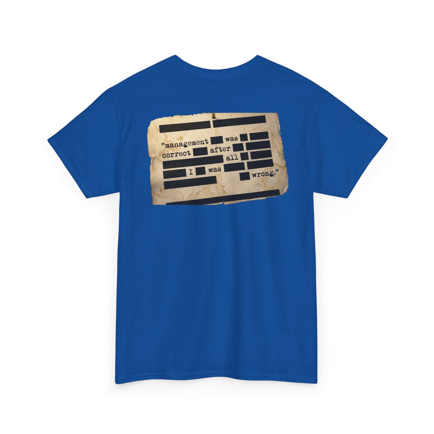 Graphic Tee — Distressed Ransom Note Design ("Assignment Was Correct After All")