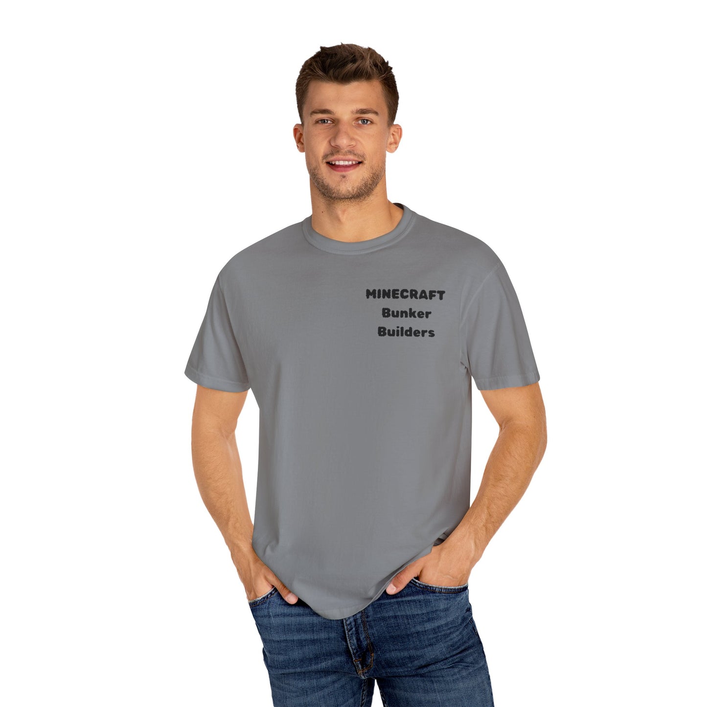 Minecraft Bunker Builders Unisex Garment-Dyed T-Shirt - Gamer Style, Perfect for Minecraft Fans