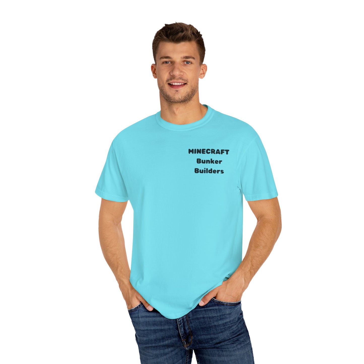 Minecraft Bunker Builders Unisex Garment-Dyed T-Shirt - Gamer Style, Perfect for Minecraft Fans