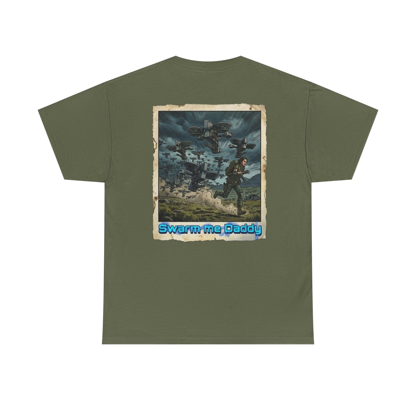 Graphic Tee — Vintage 'Swarm Me Daddy' Sci‑Fi Poster T‑Shirt