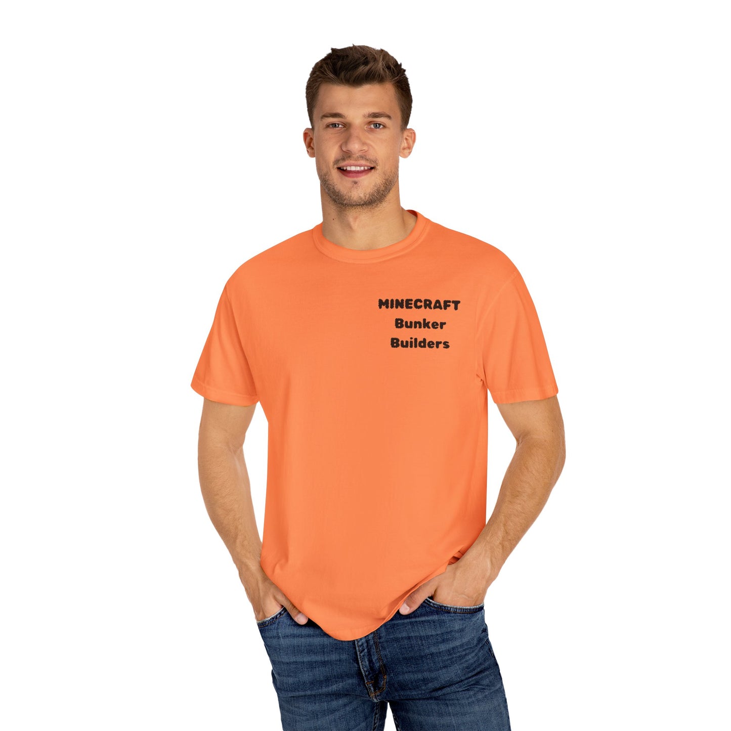 Minecraft Bunker Builders Unisex Garment-Dyed T-Shirt - Gamer Style, Perfect for Minecraft Fans