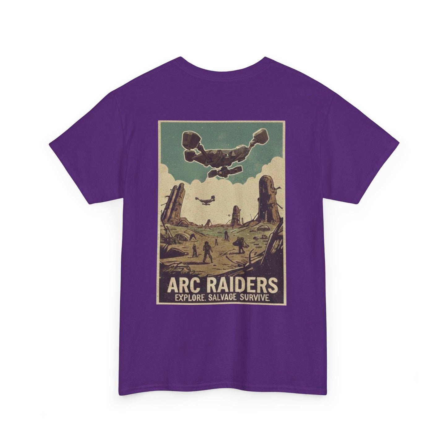 Arc Raiders Graphic Tee — Explore Salvage Survive Poster Backprint