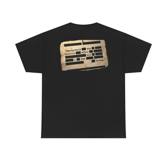 Graphic Tee — Distressed Ransom Note Design ("Assignment Was Correct After All")