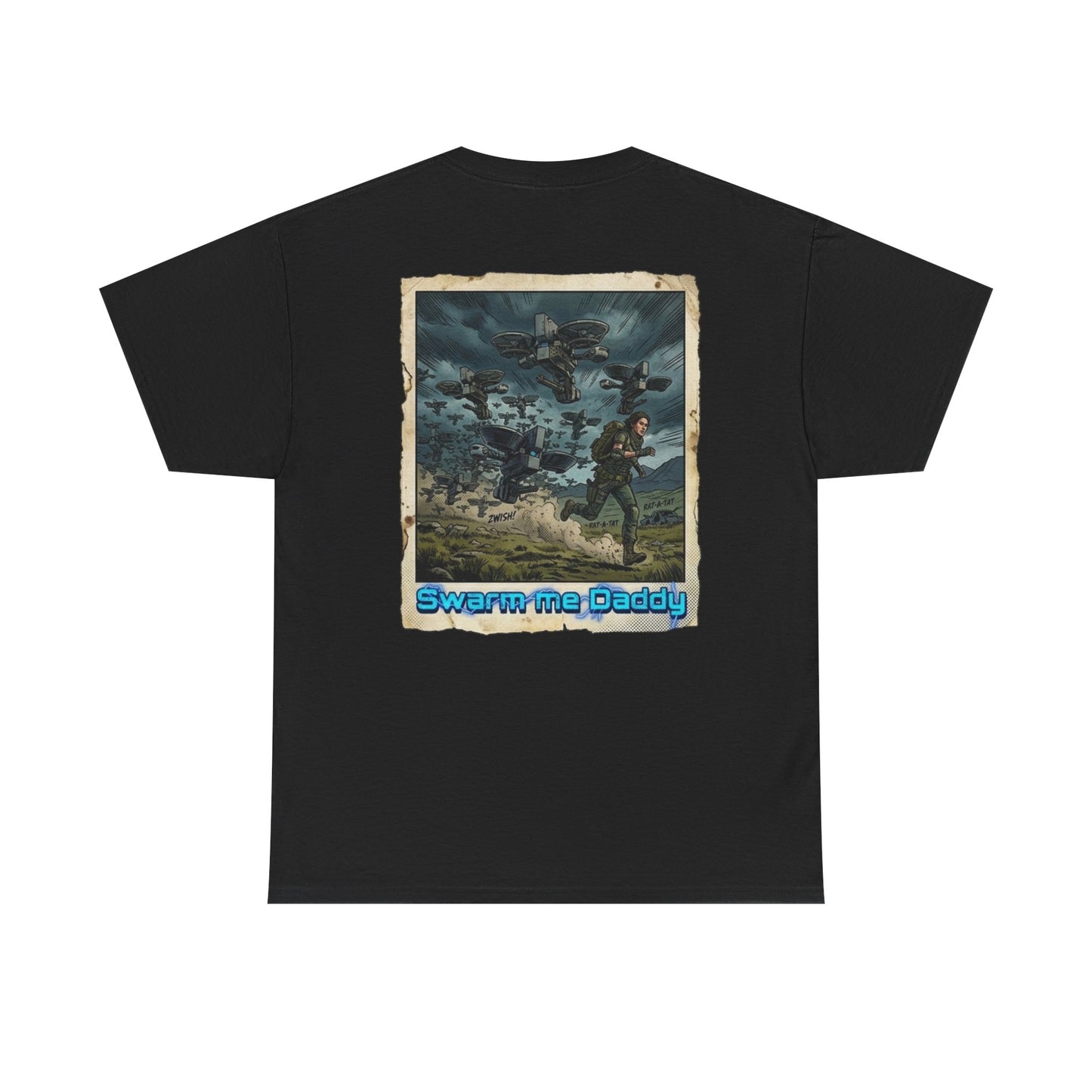Graphic Tee — Vintage 'Swarm Me Daddy' Sci‑Fi Poster T‑Shirt