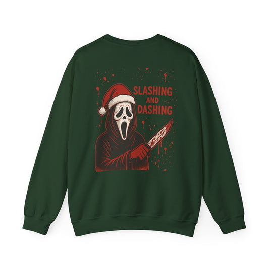 Holiday Horror Sweatshirt, Christmas Sweatshirt, Unisex Crewneck, Unique Gift, Nerdy Apparel, Halloween and Christmas