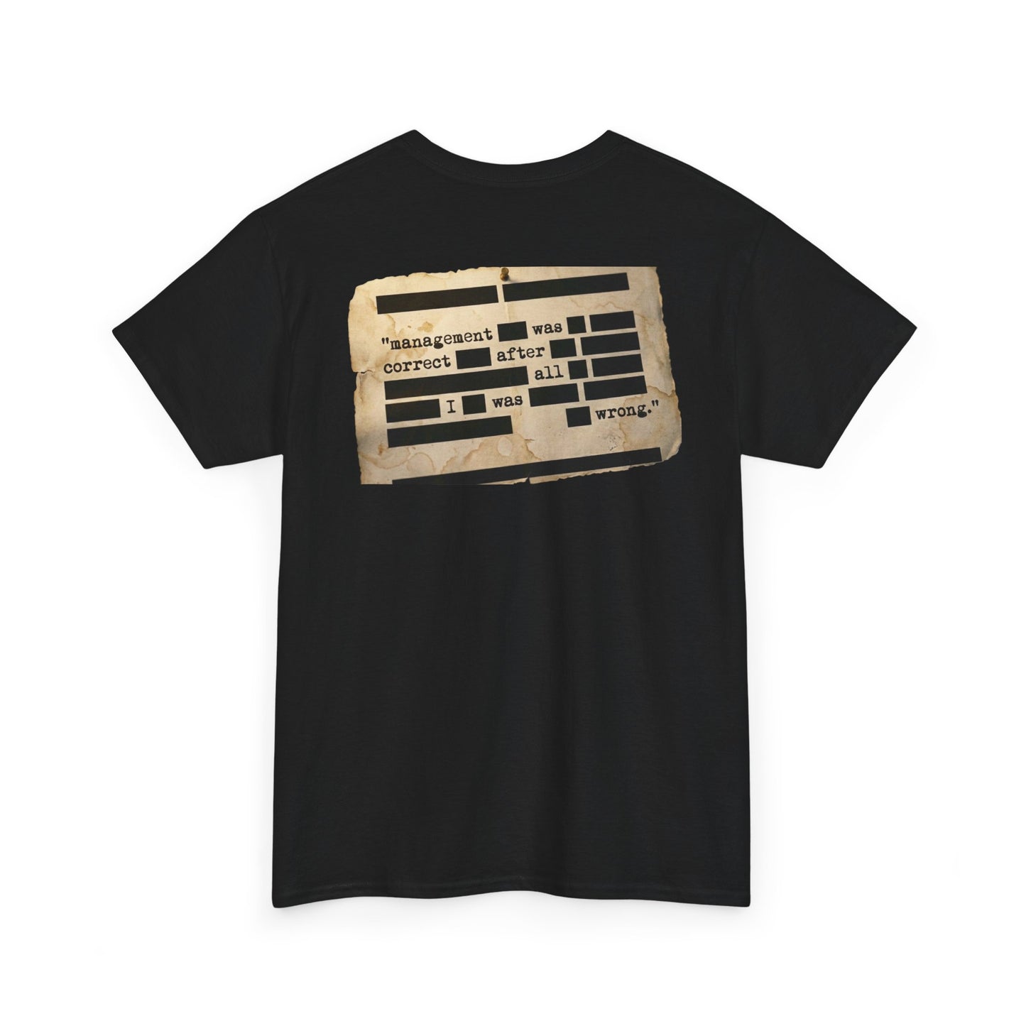 Graphic Tee — Distressed Ransom Note Design ("Assignment Was Correct After All")