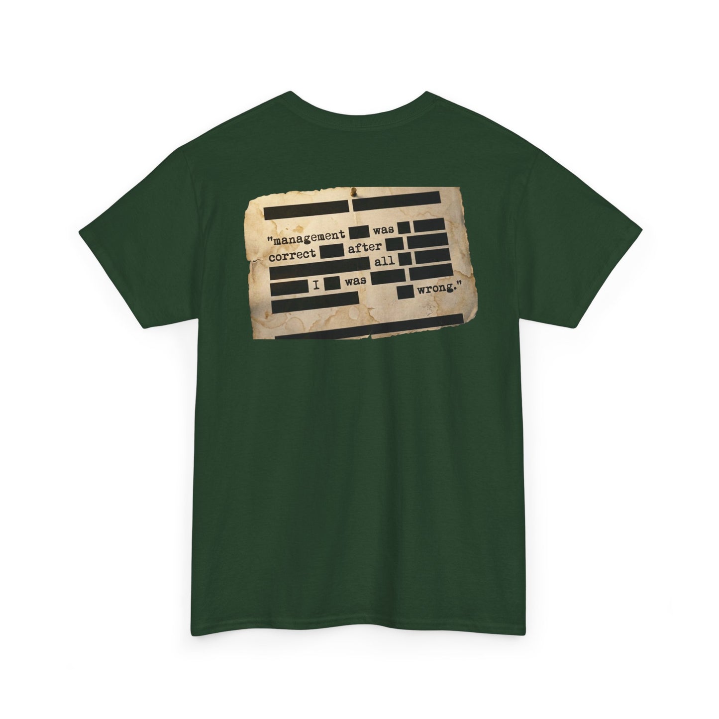 Graphic Tee — Distressed Ransom Note Design ("Assignment Was Correct After All")