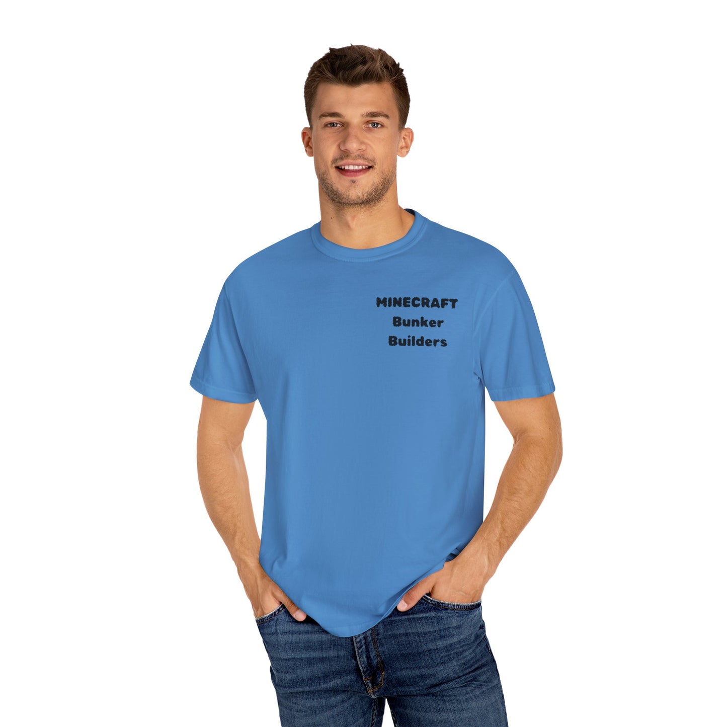 Minecraft Bunker Builders Unisex Garment-Dyed T-Shirt - Gamer Style, Perfect for Minecraft Fans